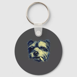 Llavero Perro Antiguo Fumando Cigarrillo Divertido Yorkie