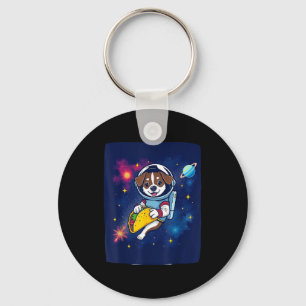 Llavero Perro astronauta amante de los tacos celebra cinco