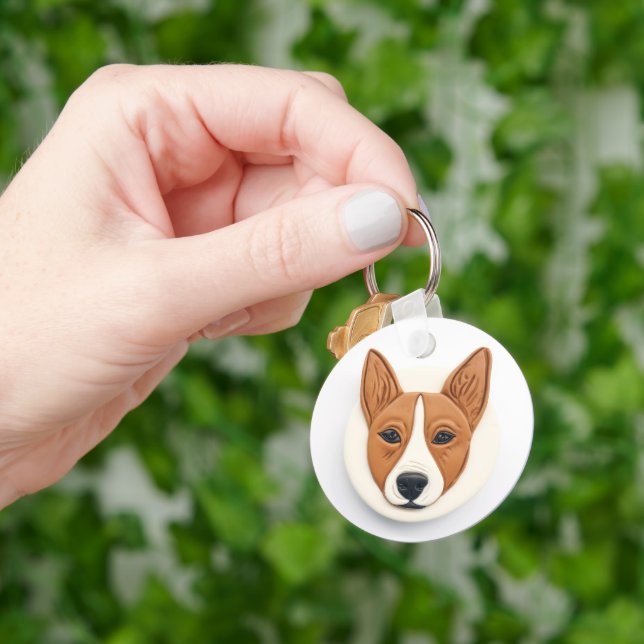 Llavero Perro Basenji 3D inspirado (Mano)