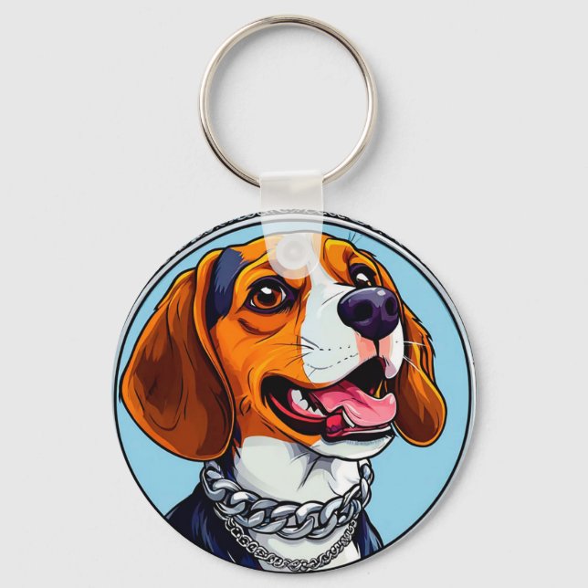 Llavero Perro beagle lindo (Anverso)