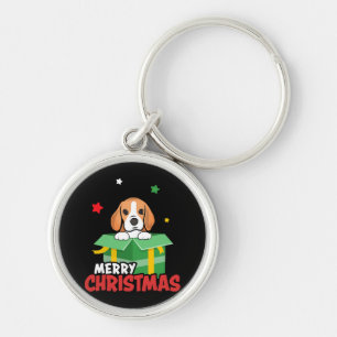 Llavero Perro Beagle Santa Amantes de Navidad Merry Christ