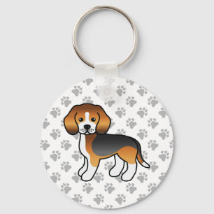 Llavero Perro Beagle Tricolor Ilustracion y garras