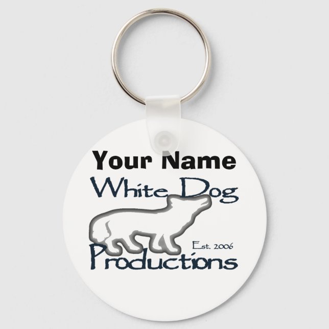 Llavero Perro blanco - Keychain (Personalizar o personaliz (Anverso)