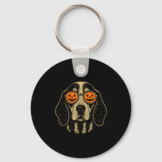 Llavero Perro Bluetick Coonhound de Halloween con Gles de  (Anverso)