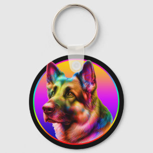 LLAVERO PERRO BONITO ARCOÍRIS COLORIDO
