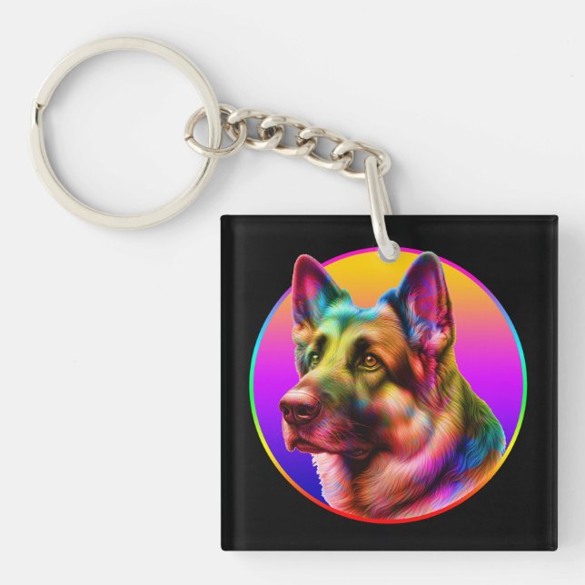 LLAVERO PERRO BONITO ARCOÍRIS COLORIDO (Frente)