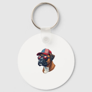 Llavero Perro Boxer Con Azul Rojo Blanco