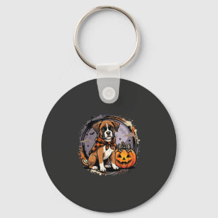 Llavero Perro Boxer Halloween Calabaza Sublimación