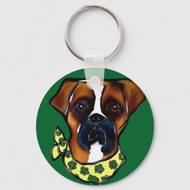 Llavero Perro Boxer St. Patty (Anverso)