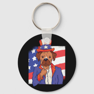 Llavero Perro Boxer USA Patriota