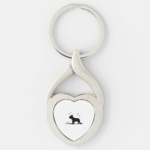 Llavero Perro Bulldog francés - Halloween Moon Silhouette