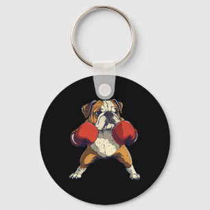Llavero Perro Bulldog Inglés Vestido Como Un Boxin Gracios