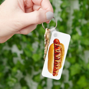 Llavero perro caliente de SlipperyJoe's con vibra de BBQ d