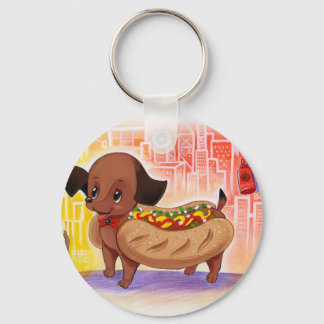 Llavero Perro Caliente En La Ciudad Kitschy Cute