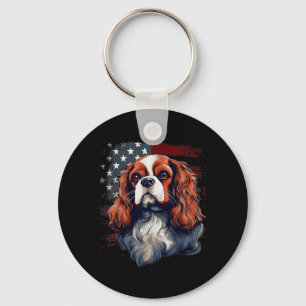 Llavero Perro Cavalier King Charles Spaniel Bandera del 4 