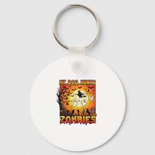Llavero Perro Caza Zombies Halloween Fantasmas Bruja Luna