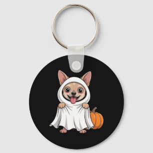 Llavero Perro Chihuahua con disfraz de fantasma blanco Per
