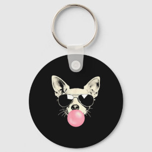 Llavero Perro Chihuahua Divertido Gafas de Sol Burbujas de