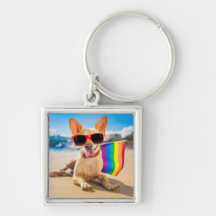 Llavero Perro Chihuahua en la playa