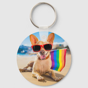 Llavero Perro Chihuahua en la playa
