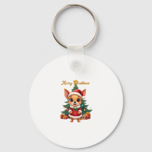 Llavero Perro Chihuahua Feliz Navidad