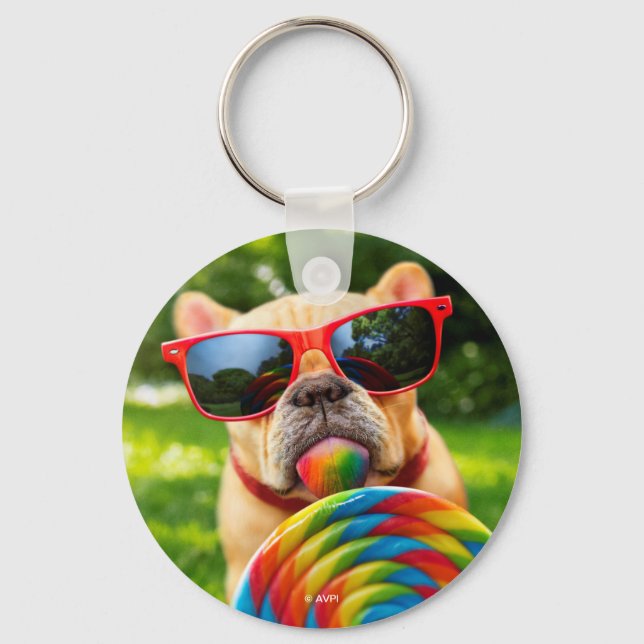 Llavero Perro con chupete grande (Anverso)