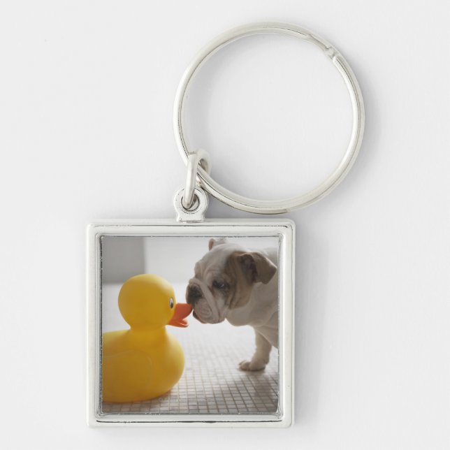 Llavero Perro con el pato plástico (Frente)