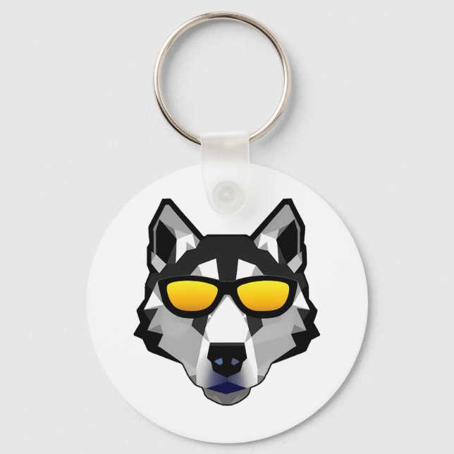 Llavero Perro con gafas de sol - Husky siberiano (Anverso)