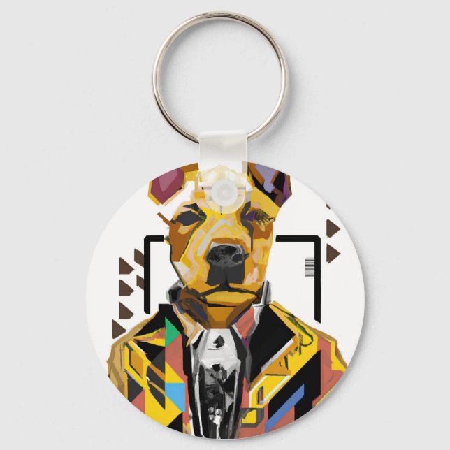 Llavero Perro con traje: Arte digital (Anverso)