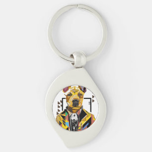 Llavero Perro con traje: Arte digital