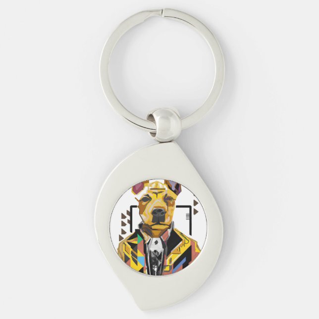 Llavero Perro con traje: Arte digital (Anverso)