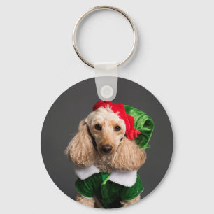 Llavero Perro con traje de elfo