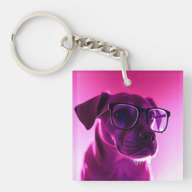 Llavero Perro Cool con Gafas de Sol (Frente)