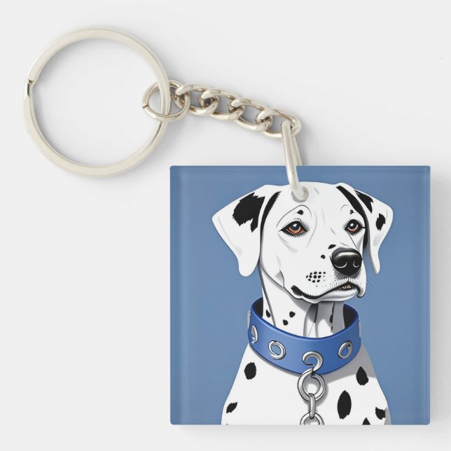 Llavero Perro Dálmata con Collar Azul (Frente)