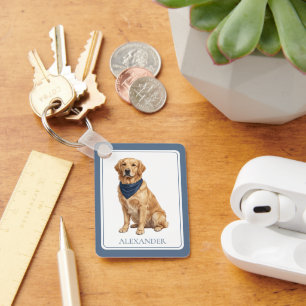 Llavero Perro de aguas dorado personalizado con estilo
