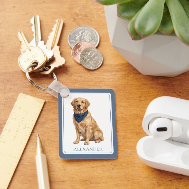 Llavero Perro de aguas dorado personalizado con estilo (Escritorio )