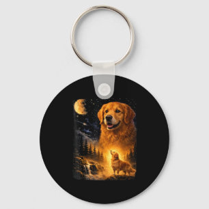 Llavero Perro de aguas dorado vintage de los 90s aullando