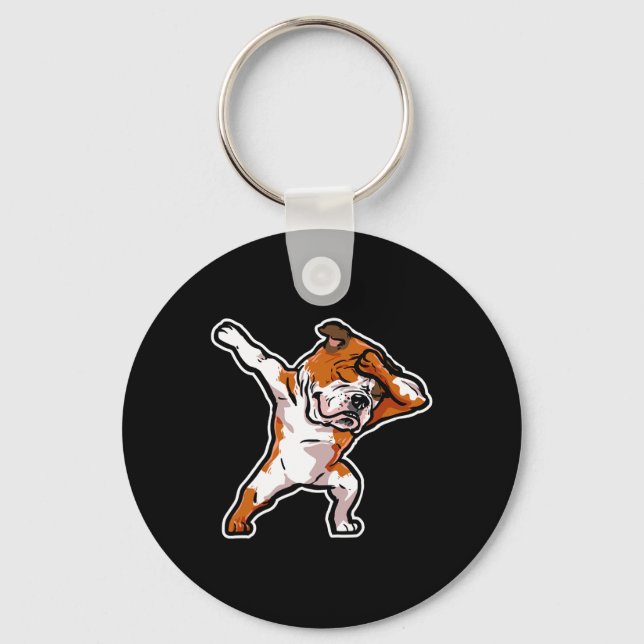 Llavero Perro de baile Dab Dance Dabbing Bulldog inglés (Anverso)