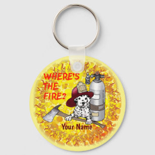 Llavero Perro de bombero cuando el fuego