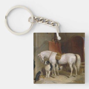 Llavero Perro de caballo Favoritos pintando arte Paisaje d