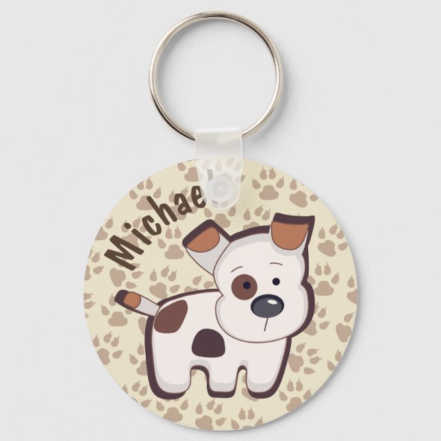 Llavero Perro de cachorro Personalizado lindo personalizad (Anverso)