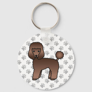 Llavero Perro de caricatura de caricatura de juguete marró