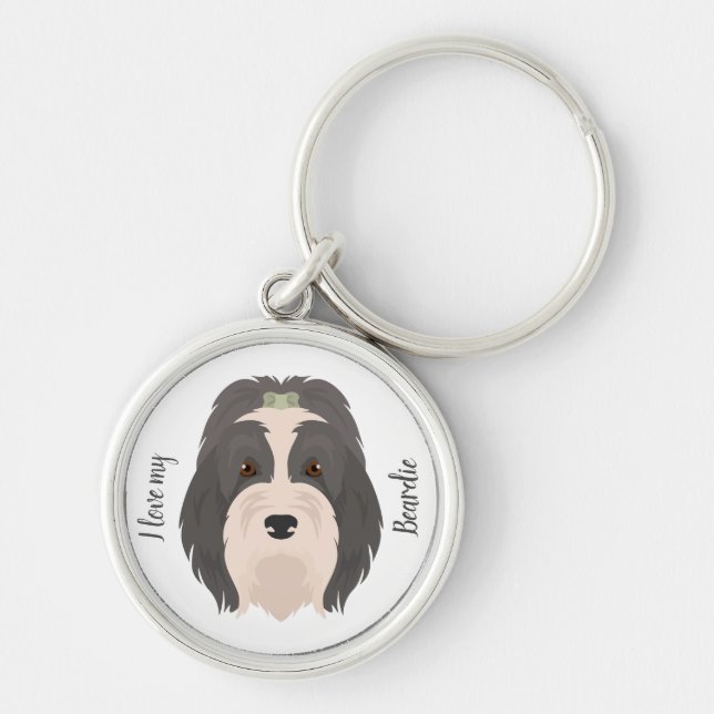 Llavero Perro de Collie con barba (Frente)