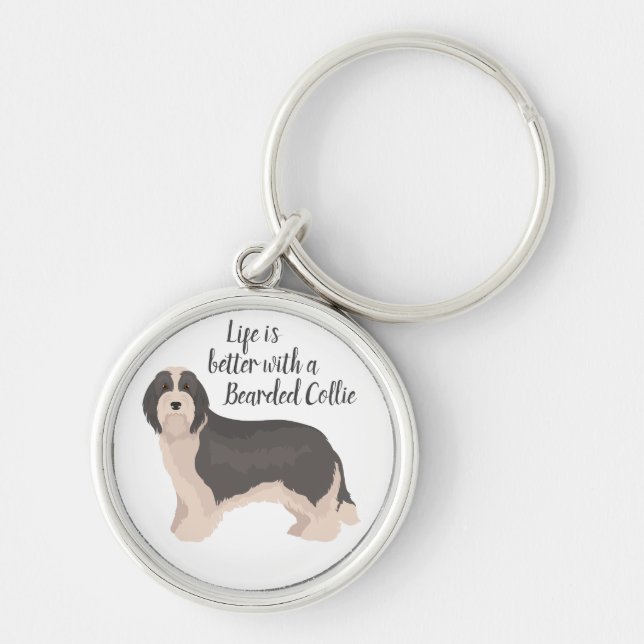 Llavero Perro de Collie con barba (Frente)