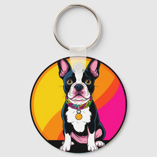 Llavero Perro de dibujos animados adorable (Anverso)