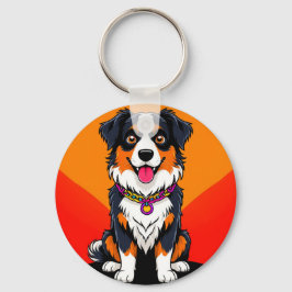 Llavero 🐶 Perro de Dibujos Animados Alegre para Llevar Di