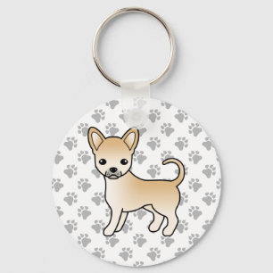 Llavero Perro de dibujos animados Chihuahua de capa lisa c
