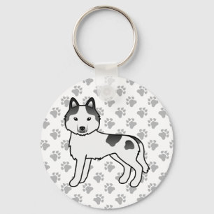 Llavero Perro de dibujos animados Husky Siberiano Piebald 
