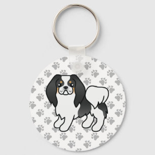 Llavero Perro de dibujos animados japonés tricolor Chin &