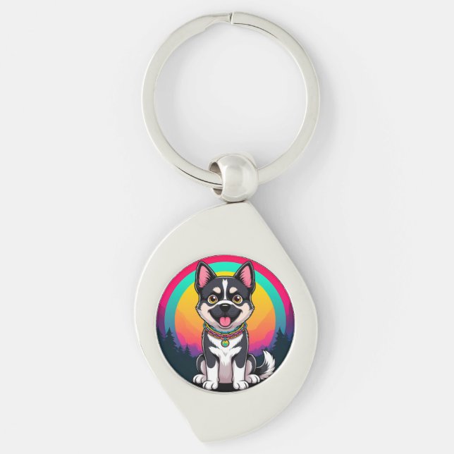 Llavero Perro de dibujos animados juguetón (Anverso)